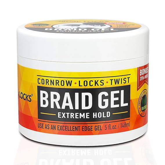 AllDay Locks Braid Gel Extreme Hold, Moisturizing Edge Control, 5 Oz