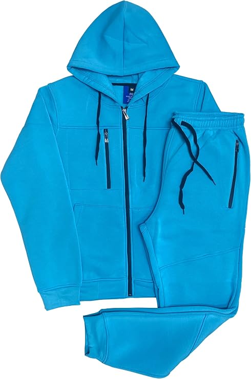 Mens Warm Winter Tech Fleece Sweat Jacket Sweatpants Jogger Outfit