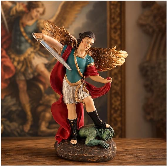 San Miguel Archangel Statue, St Michael Figurine, Catholic Saint Decor