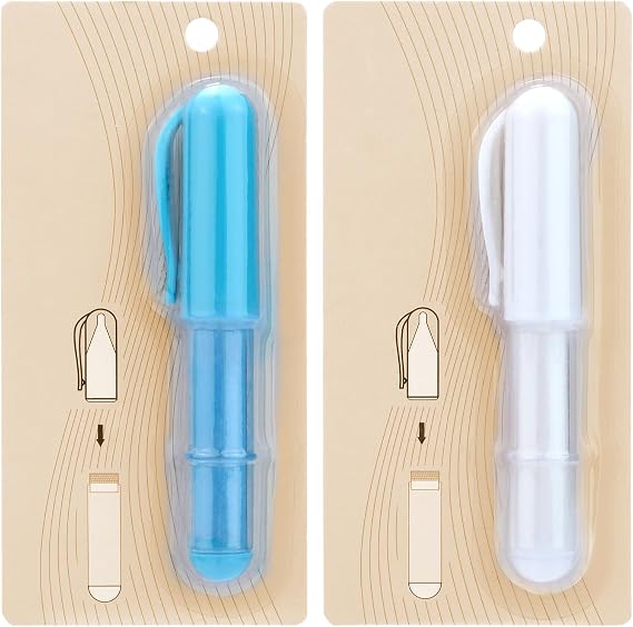 Fabric Chalk Markers, 2 Color Refillable Chalk Pencils for Quilting | Sewing Chalks, Tailors Chalks for Sew Notions & Accessories(Blue,White)