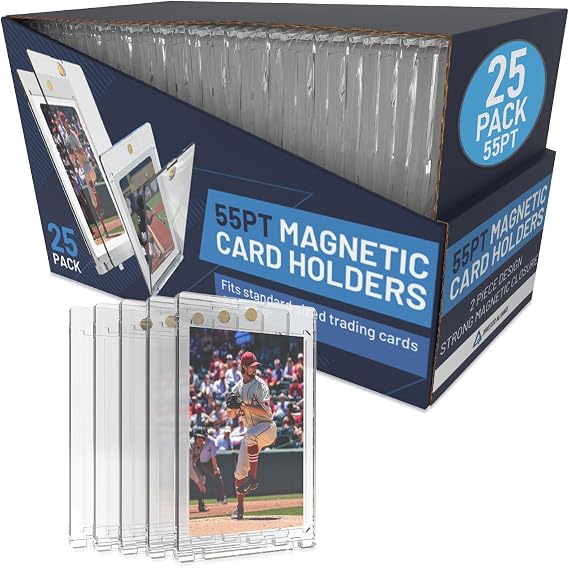 Premium 35PT - 360PT Magnetic Card Holder Case | Magnetic Trading Card Holder, Pro Sports, Football, Basketball, Baseball, MTG & TCG U-V Hard Protectors With Ultra Clear Design Display For Collectors.
