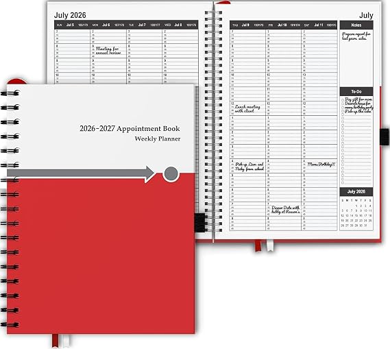 Appointment Book 2026 2027 Daily & Hourly 15 minutes, Schedule Planner Book by Strive Zen, HARDCOVER, Large, 8.5" x 11", Hourly, Weekly Planner, Monthly Planner, 18 Months, July 26 - December 27