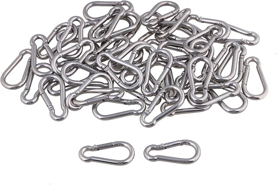 Spring Snap Hook M4 40mm 304 Quick Link Ring Stainless Steel Multifunctional Pack of 50