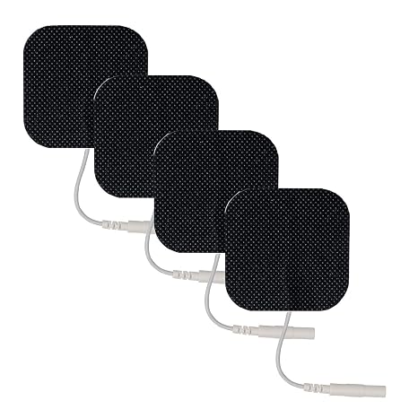TENS Unit pads by Soft-touch Carbon Electrodes Latex-Free Replacement pads electrode patches with High Stick performance and non-irritating gel- 2 Sq. 10 packs of 4 eachpack 40 electrodes