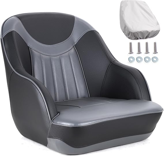 NORTHCAPTAIN Pontoon Boat Seat Captain Bucket Seat with Boat Seat Cover