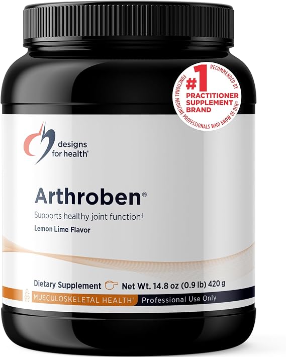 Designs for Health Arthroben Lemon Lime Flavor - Collagen Peptides Powder + Botanicals to Help Support Healthy Joints - Peptides Drink Mix, Non-GMO (30 Servings / 420g)