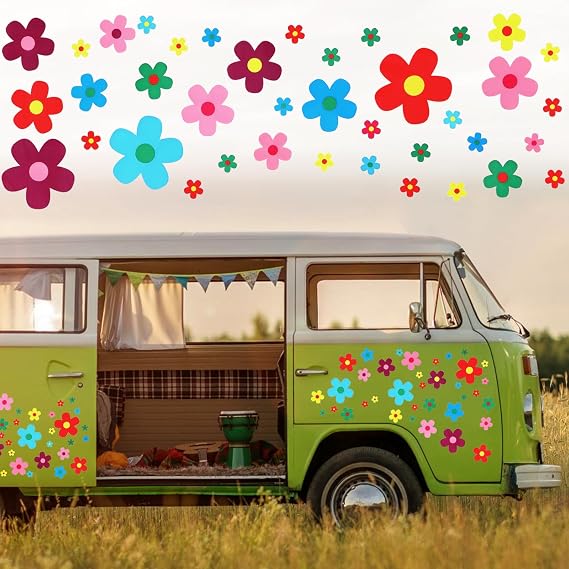350 PCS Flowers Car Decals, Auto Stickers Waterproof Hood Vinyl Decal Car Window Stickers Auto Graphics Body Side Door Trunk Decoration for Racing Auto SUV Truck Bus Window Wall Laptop Motorcycle