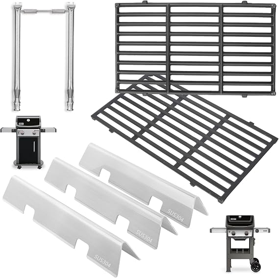 GS4 Spirit 2 Grill Parts for Weber Grill Parts GS4 Spirit II/I 200 SER Replacement for Weber GS4 Grill Grates 7637, Burner Tubes 69785 67024,Crossover Tube 69899 67278,Flavorizer Bars 7635 67045 69796