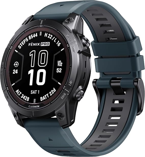 NotoCity for Fenix 7 Pro Band 22mm Width Fenix 6 Strap for Fenix 5/Fenix 7/Fenix 5 Plus/Fenix 6 Pro Soft Silicone Watch(Slate-Gray)