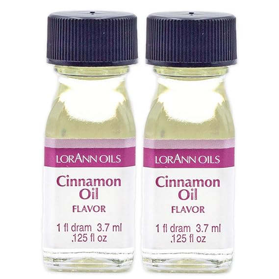 LorAnn Oils Super Strength Flavoring - Used For Candy Making, Flavoring, Baking, Hard Candy, Flavor Oils - Bold, Natural Flavors 4X Stronger Than Extracts - Cinnamon Oil, Pack of 2, 0.125 fl oz