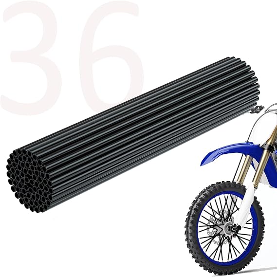 36Pcs Dirt Bike Spoke Covers Wheel Spoke Wraps Wheel Rim Spoke Skins Universal for Motorcycle(Black)