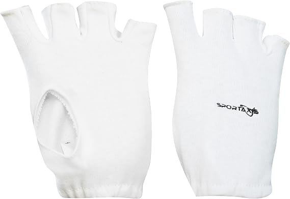 SPORTAXIS 100% Cotton Inner Cricket Gloves for Batting & Wicket Keeping | Comfortable, Breathable, Durable | Full Hand Coverage | Lightweight | White