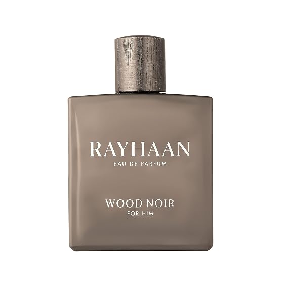 Rayhaan Wood Noir Eau de Parfum Spray for Men, 3.4 Ounce