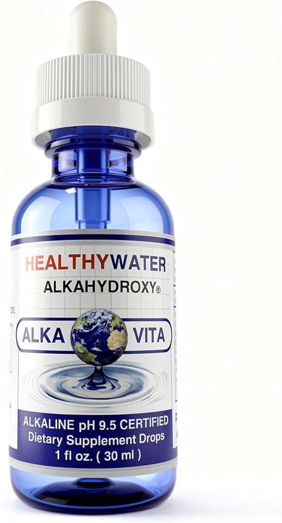 Alkaline Healthy Water Drops pH 9.5 for 9 Gallons University Certified Immune System Booster