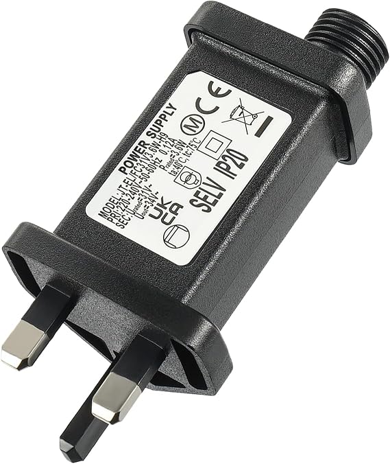 31V 3.6W Transformer Plug IP20 Power Supply Adapter with 8 Lighting Modes, Timer and Memory Function for Christmas Tree Lights, Icicle Lights, Fairy Lights, Colourful Lights, Flashing Lights