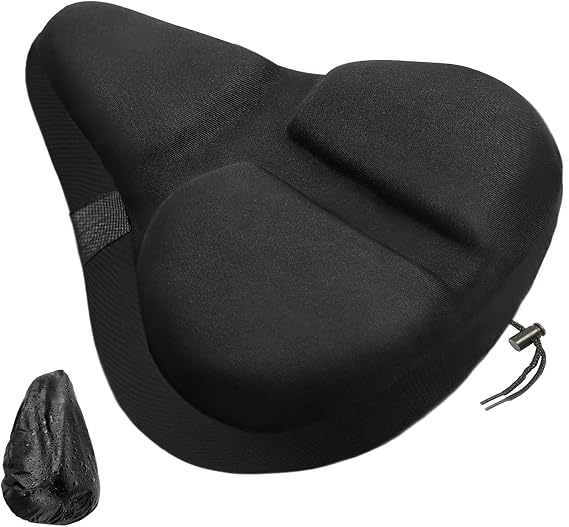 Gel Bike Seat Cover, HUIOK Breathable Bike Seat Cushion for Women Comfort,Fits Spin,Stationary Exercise Bike,Outdoor or Indoor Cycling