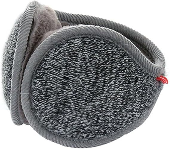 Unisex Knit Adjustable Wrap around Ear Muffs Winter Warm Fur Ear Warmers