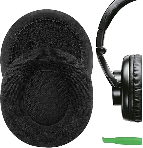 Geekria Comfort Velour Replacement Ear Pads for Shure Srh 240/440/ 840/940/ 1440/1540/ 1840, Hpaec 240/440/ 840/940/ 1440/1540 Headphones, Ear Cushions (Black)