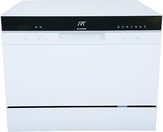 SPT SD-2224DWB: ENERGY STAR Countertop Dishwasher with Delay Start & LED White