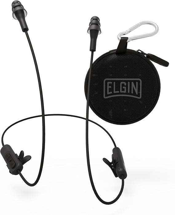 Elgin Ruckus Wireless Bluetooth Earplug Headphones, Ear Plug Earbuds | 25 dB, Noise Cancelling Mic, 12 Hour Battery, IP65 Sweatproof, OSHA Compliant Hearing Protection, Work Safety