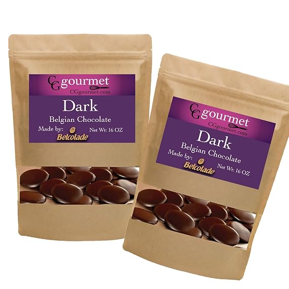 Belcolade Belgian Baking Dark Chocolate Wafers - 2LB 2x1LB Bags - Noir Superieur 60%