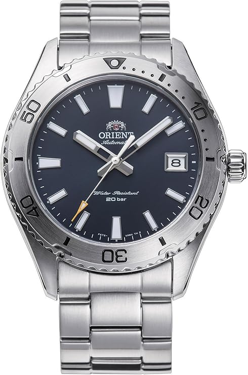 ORIENT Made in Japan Automatic/Manual Wind 40mm Diver Style Watch with Sapphire Crystal, blue