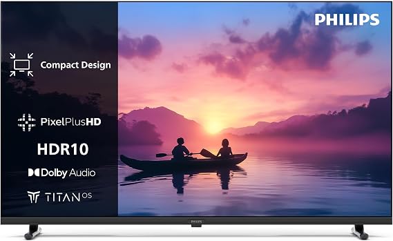 PHILIPS 24PHS6000 2K HD LED Smart TV - 24 Inch Display with Pixel Plus, Titan OS Platform and Dolby Digital Sound, Works with Alexa and Google Voice Assistant [Energy Class E]