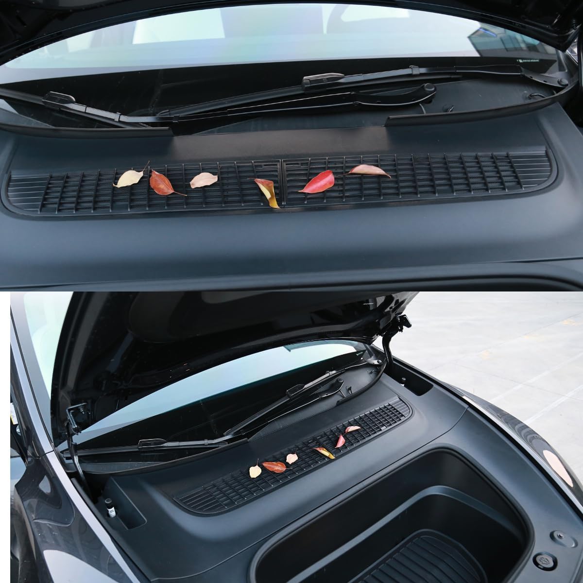 Tesla Model Y Juniper (2025+) Uyumlu Ön Cam Altı Klima Giriş Koruma Izgarası - Yaprak ve Çöp Engelleyici Filtre