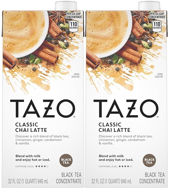 Tazo Chai Tea Latte Concentrate 32 Oz (2x32 Oz)