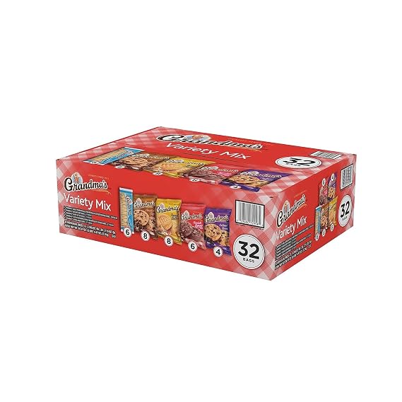 Grandma's Cookies Variety Pack, 32 Packs/Box (FRI14867)