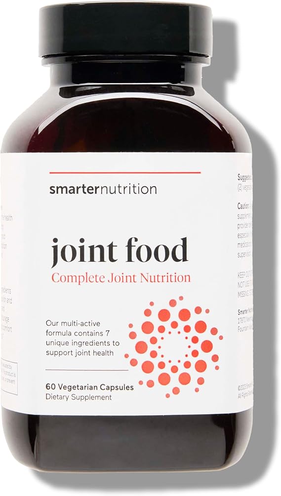 SMARTERNUTRITION Joint Food - Nourishing Support for Joint Comfort, Lubrication, Mobility with Collagen Type II, CMO, Lipase, MSM, Vitamin C, Turmeric, Bromelain - 60 Count - 30-Day Supply