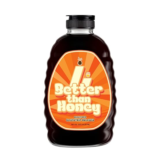 Better Than Honey Blackstrap Molasses 20 Fl oz (32oz weight) Unsulphured Natural Molasses with Rich Flavor for Baking, Coffee, Smoothies, Pancakes & Everyday Kitchen Use No Mess Pouring Cap