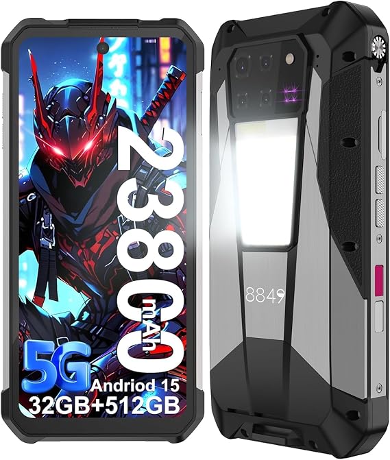 8849 Tank 3 Pro Phone 5G, 6.79" Android 15 Rugged Smartphone with Projector