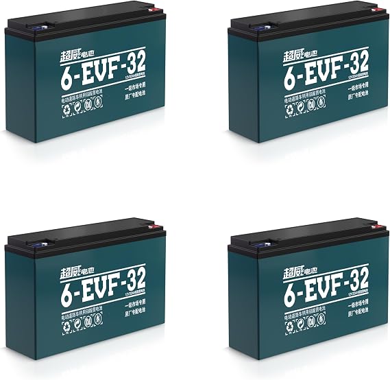 12V 32AH Valve Regulated Lead Acid Battery for Electric Forklift Pallet Stacker 6-EVF-32 Sealed Rechargeable Long-Lasting Power Battery, High-Capacity, Maintenance Free 4 Pack