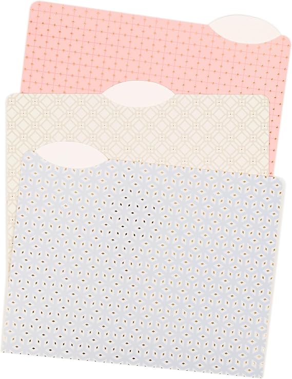 U Brands File Folders Set, Office Supplies, 1/3-Cut Tabs in Assorted Positions, Letter Size, FSC Certified, 12 Count (Delicate Details)