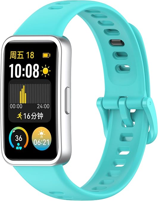 Bands Compatible with Huawei Band 10/9/8 Smartwatch, Replacement Silicone Bands Adjustable Bracelet Accessory Straps for Huawei Band 10/9/8 Wristbands W/Metal Buckle