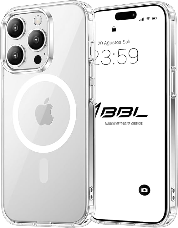 Case for iPhone 15 Pro from Babylon. Transparent Case with Camera Protection and Magsafe Wireless Charging