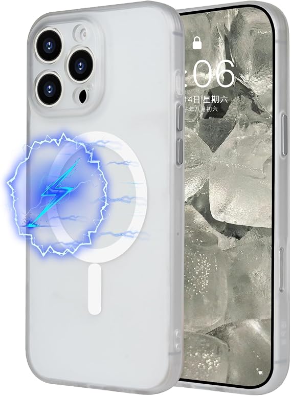 iPhone 16 Pro MagSafeケース、iPhone Pro 16用強力な磁気ケース、ミリタリーグレードの保護、半透明マットバック、まともなミニマリストiPhone 16 Proケース ホワイト エレガントでクラシック