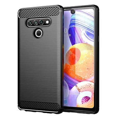 Case for LG Stylo 6, Soft Slim Brushed TPU Carbon Fiber Design Protective Cover, Thin Durable Phone Case, Shockproof Protection, Flexible LG Stylo 6 Case Black