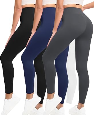 VALANDY Creamlush 3 Pack Leggings for Women-High Waisted Buttery Soft Stretch Yoga Lounge Pants