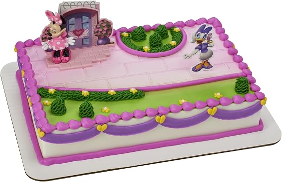 DecoSet Disney Minnie Mouse Happy Helpers Cake Topper, 4-Piece Cake Decoration Set with Minnie Mouse And Daisy Duck