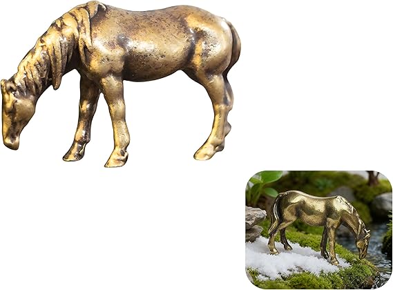 Miniature Horse Figurines Brass Sculpture – for Office or Home – for Bonsai