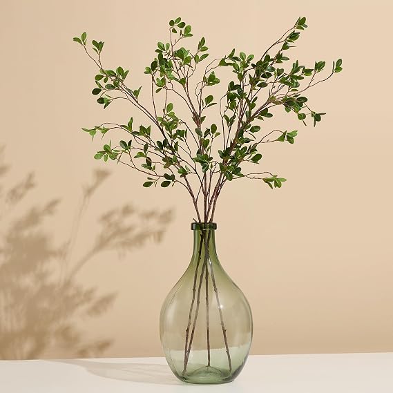 4Pcs Realistic Artificial Greenery Stems-43" Faux Branches for Vase | Tall Fake Plants Ficus Twig for Wedding Vase Filler Shop Home Decoration