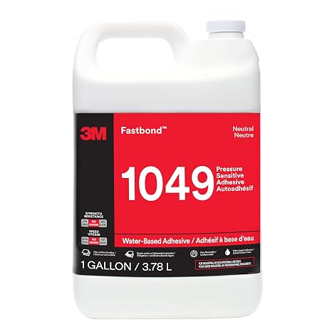 3M Fastbond Pressure Sensitive Adhesive 1049, Neutral, 1 Gallon