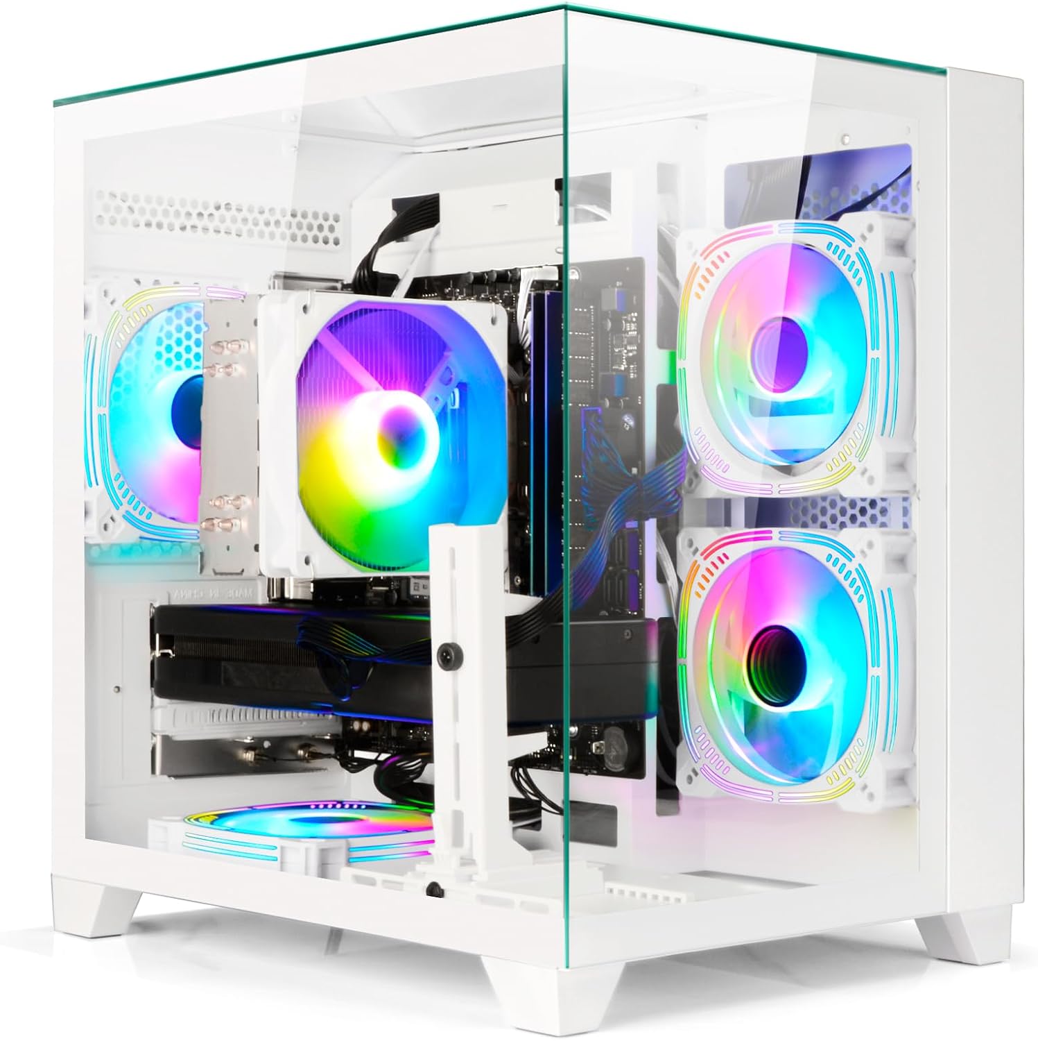 LXZ Gaming PC Desktop Ryzen 7 8700F | AMD Radeon RX 7650GRE 8GB | 32GB DDR5 RAM | 1TB SSD PC Tower ComputerWhite