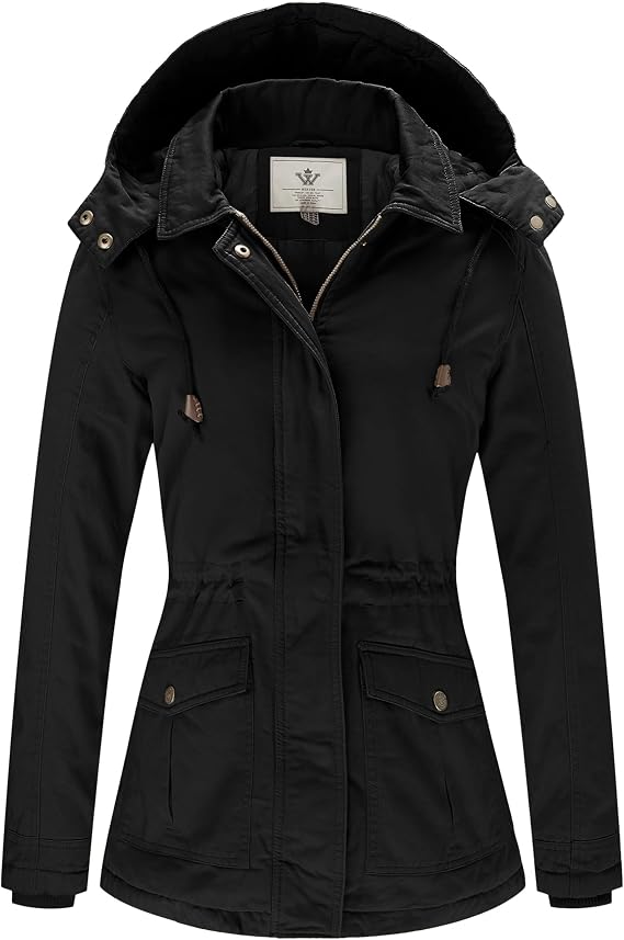 WenVen Women's Winter Thicken Cotton Coat Warm Parka Jacket with Hood