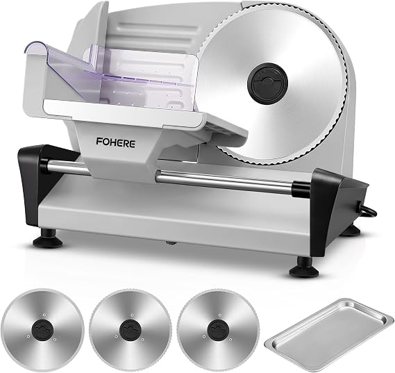 FOHERE 250W Electric Meat Slicer Machine for Home