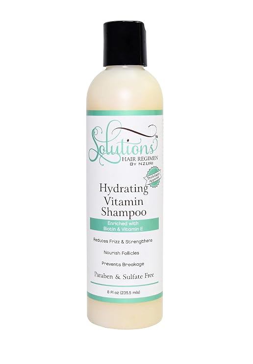 Nzuri Solutions Hair Regimen Hydrating Vitamin Shampoo Enriched with Biotin and Vitamin E 8Oz.