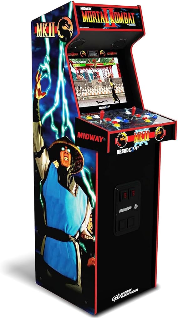 ARCADE1UP Mortal Kombat II Deluxe Arcade Machine, 14 Games | Gaming Cabinet with Real Feel Joysticks and Buttons, 17-Inch Color Screen