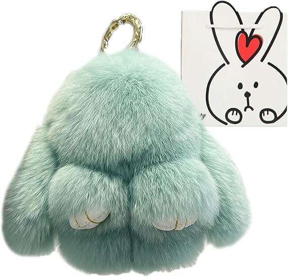 Bunny Keychain, Bunny Cute Soft Bunny PomPom Keychain with Exquisite Bag, Bunny Charms for Bag Phone